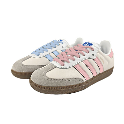 Adidas Originals SAMBA OG Low Top Skateboard Shoes Unisex Beige Blue Pink