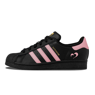 Adidas Originals SUPERSTAR Anti-Slip Wear-Resistant Low-Top Skateboard Shoes Unisex Black Pink