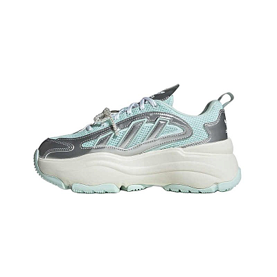 Adidas Originals OZGAIA Anti Slip Wear Resistant Low Top Chunky Sneakers Women's Green Silver