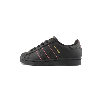 Adidas Originals SUPERSTAR Cherry Blossom Whispers Slip Resistant Low Top Skateboard Shoes Unisex Black Pink