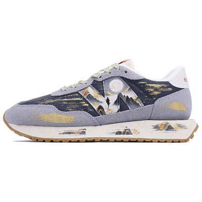 New Balance NB 237 Anti-Slip Wear-Resistant Low-Top Casual Running Shoes Unisex Gray Gold