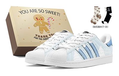 Adidas Originals Superstar Christmas Gift, Love Of Snowflake Low Top Skateboard Shoes Unisex Blue White