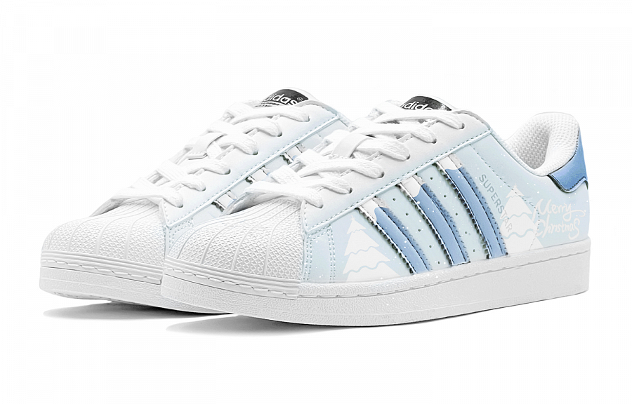 Adidas Originals Superstar Christmas Gift, Love Of Snowflake Low Top Skateboard Shoes Unisex Blue White купить в интернет-магазине Yoocart с быстрой доставкой по России.