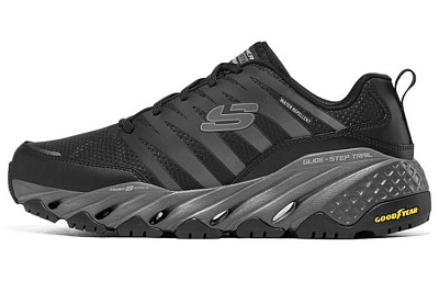 Skechers Glide Step Trail Low Top Sports Casual Shoes Men's Black Gray