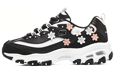 Skechers D'LITES 1.0 Low Top Casual Shoes Women's Black White