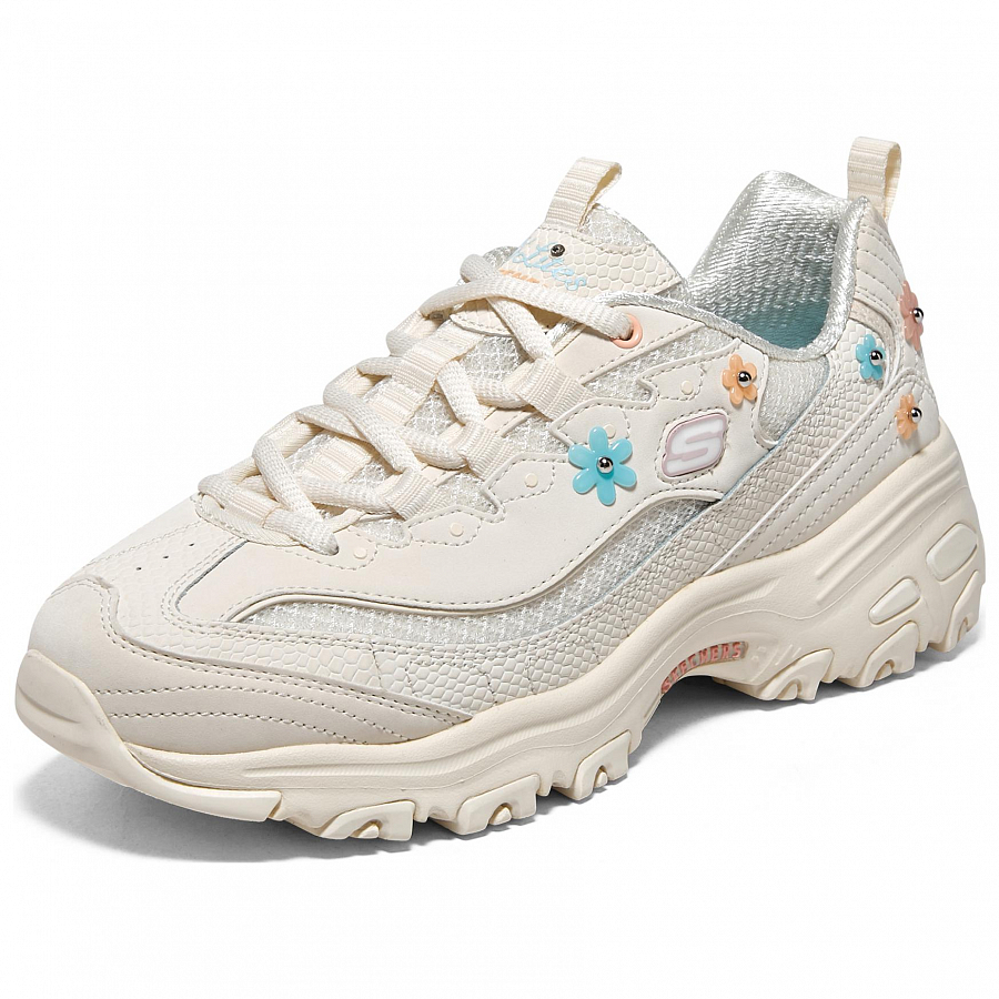 Skechers D'LITES 1.0 Flower Heart Bear*2 Low Top Chunky Sneakers Women's Beige White Blue купить в интернет-магазине Yoocart с быстрой доставкой по России.