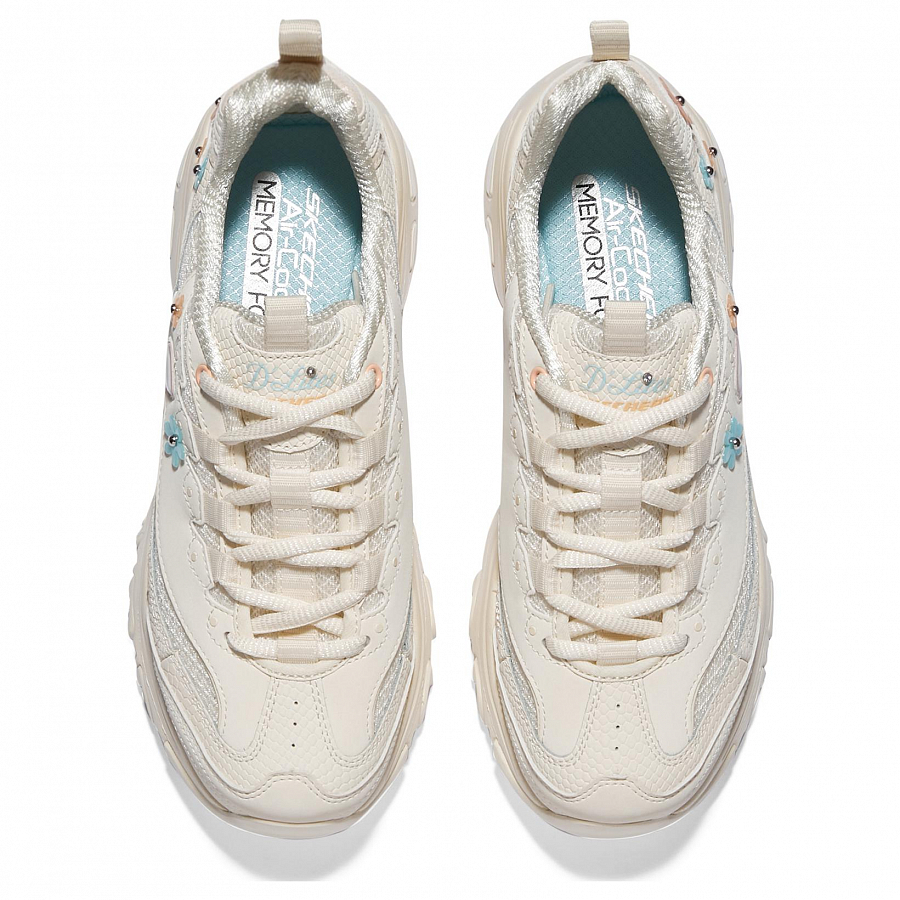 Skechers D'LITES 1.0 Flower Heart Bear*2 Low Top Chunky Sneakers Women's Beige White Blue купить в интернет-магазине Yoocart с быстрой доставкой по России.