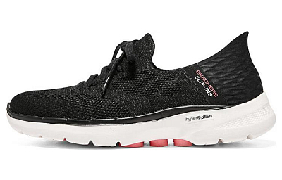 Skechers Go Walk 6 Lace Up 'Black Pink' Women's