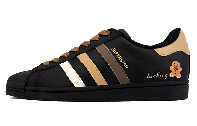 Adidas Originals SUPERSTAR Abrasion Resistant Low Top Skateboard Shoes Unisex Black Brown