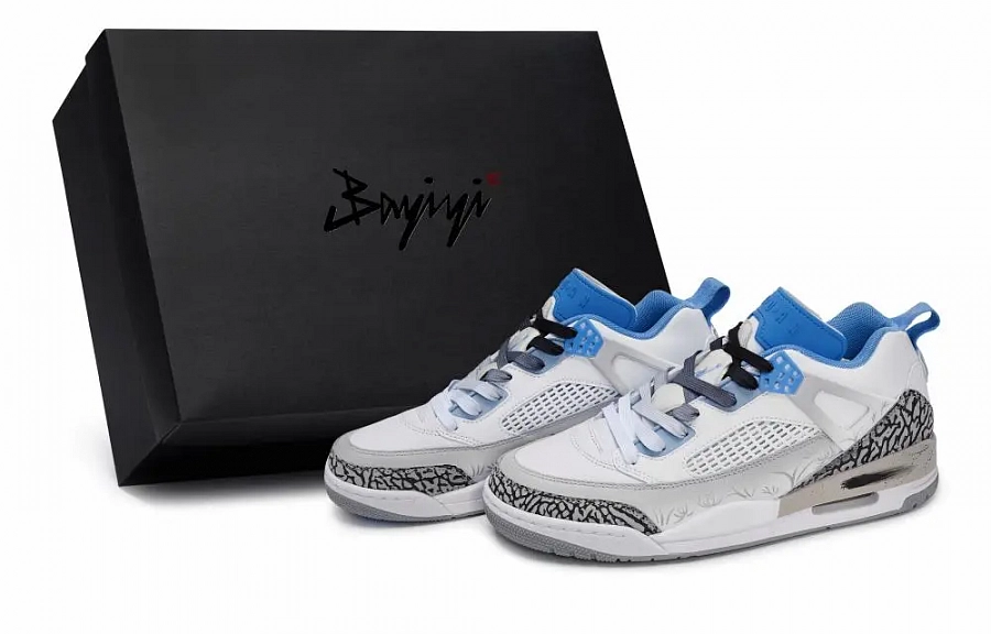 JORDAN Spizike Vintage Basketball Shoes Unisex Low top White/Blue/Black/Gray купить в интернет-магазине Yoocart с быстрой доставкой по России.