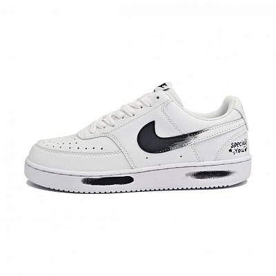 Nike Court Vision You Are Special Cushioning, Wear Resistant Low top Skateboard Shoes Unisex Black White
