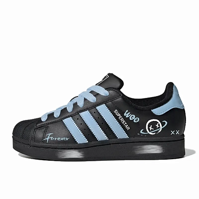 Adidas Originals Superstar 2 Xingji Hobo Abrasion Resistant Low top Skateboard Shoes Unisex Blue Black
