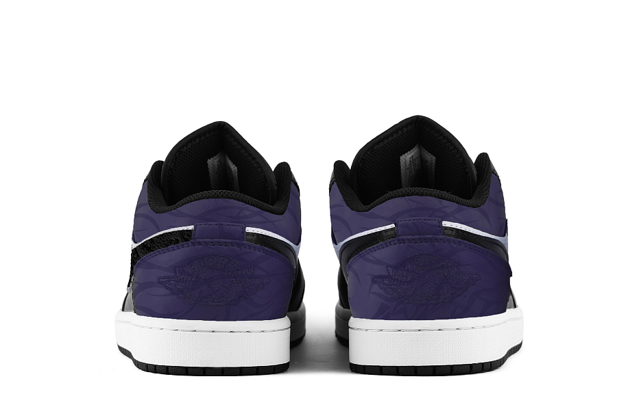 Jordan 1 Cushioning, Wear Resistant Low top Vintage Basketball Shoes Unisex Black Purple купить в интернет-магазине Yoocart с быстрой доставкой по России.