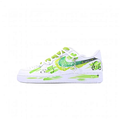 Nike Air Force 1 Singularity, 12 Constellations Abrasion Resistant Low top Skateboard Shoes Unisex White Green