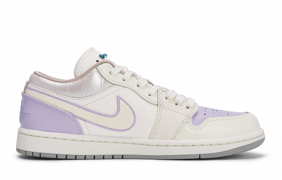 Jordan Air Jordan 1 Vintage Basketball Shoes Unisex Low top Beige/White/Silver/Purple купить в интернет-магазине Yoocart с быстрой доставкой по России.
