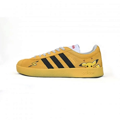 Adidas Neo VL Court 2.0 Slip-Resistant Cushioning Wear-Resistant Low-Top Skateboard Shoes Unisex Yellow Black