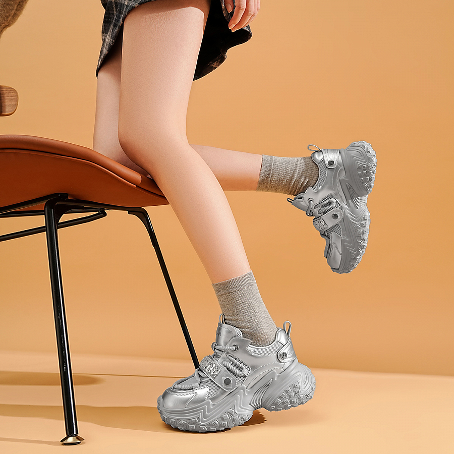 EBLAN Low Top Chunky Sneakers Women's Silver купить в интернет-магазине Yoocart с быстрой доставкой по России.