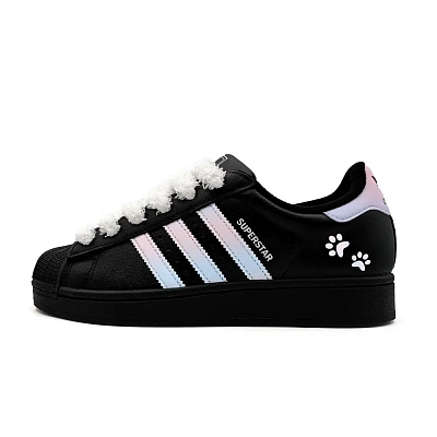 Adidas Originals Superstar 2 Low Top Skateboard Shoes Women's Blue Pink Gradient