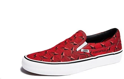 Vans Supreme X Classic Slip On Pro 'Diamond Plate Red'