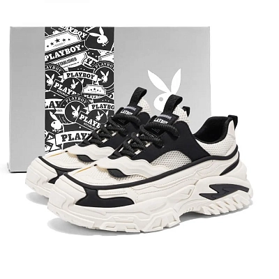 Playboy Chunky Sneakers Men's Low top Beige Black/Beige Red/Beige Blue
