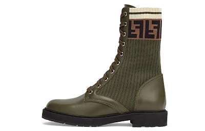 FENDI Rockoko Boots Green Women's