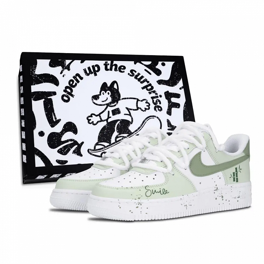 Nike Air Force 1 Air Force 1, Green Shade Bamboo Abrasion Resistant Low top Skateboard Shoes Unisex Green купить в интернет-магазине Yoocart с быстрой доставкой по России.