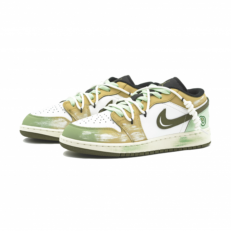 Jordan Air Jordan 1 Blue Cheese Cushioning, Wear Resistant Low top Vintage Basketball Shoes Men's Avocado Green купить в интернет-магазине Yoocart с быстрой доставкой по России.