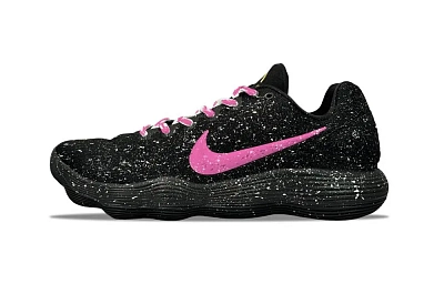 Nike Hyperdunk 2017 YDCC Galaxy Baby's Breath Abrasion Resistant Low top Basketball Shoes Unisex Black Pink
