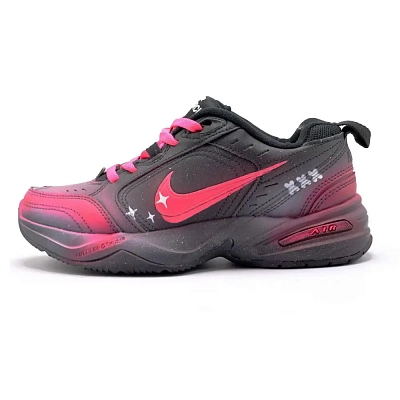 Nike Air Monarch 4 Phantom Abrasion Resistant Low top Chunky Sneakers Unisex Black Rose Red