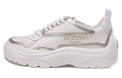 Valentino Breathable Low top Sports Casual Shoes Women's Silver