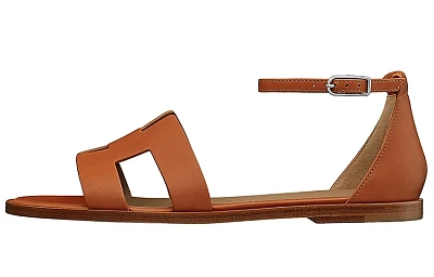 HERMES Santorini Sandal One Strap Sandals Women's Brown