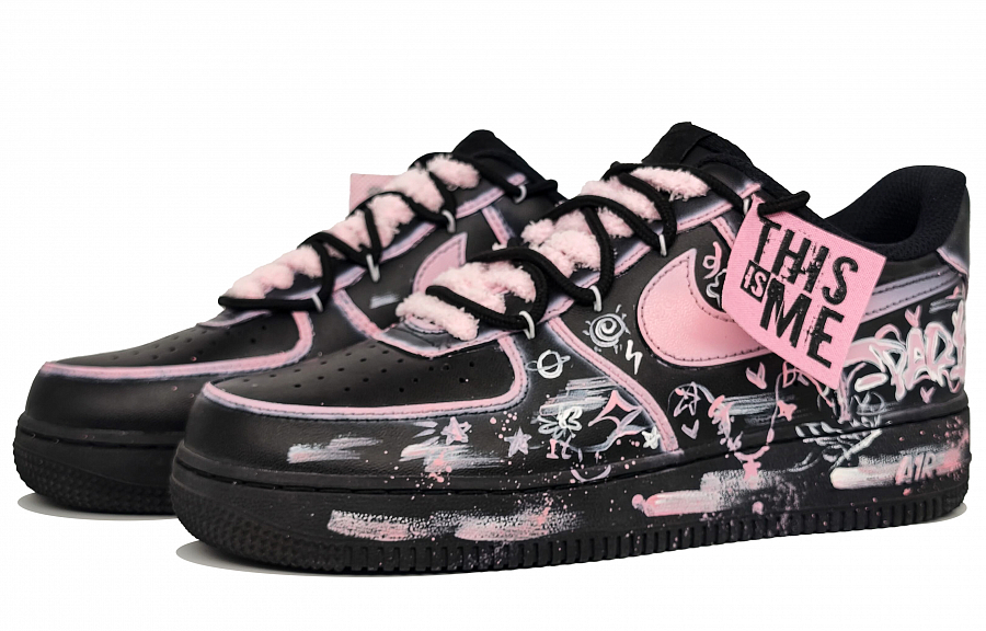 Nike Air Force 1 Abrasion Resistant Low top Skateboard Shoes Unisex Black Pink купить в интернет-магазине Yoocart с быстрой доставкой по России.