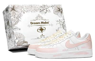 Nike Air Force 1 Pink Free Zone Abrasion Resistant Low top Skateboard Shoes Unisex White Pink