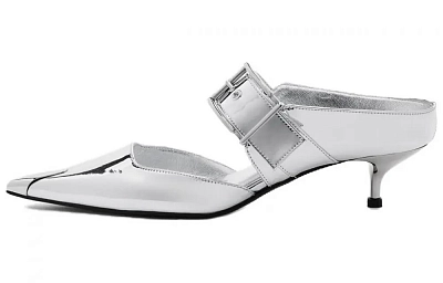 Alexander McQueen Punk Mules 'Silver' Women's