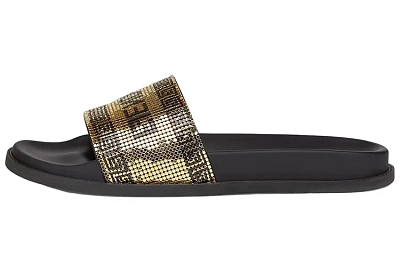 FENDI Fendace Logo Metal Mesh Sliders