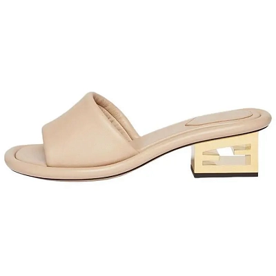 FENDI Ff Baguette Motif Wide Band Slides Women's