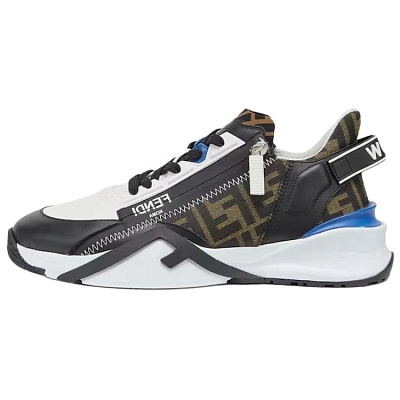 FENDI Flow Ff Jacquard Lace Up Sneakers