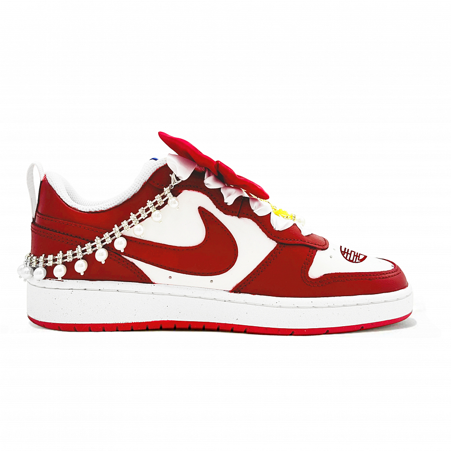 Nike Court Borough Lilith Bride Abrasion Resistant Breathable Low top Skateboard Shoes Women's White Red купить в интернет-магазине Yoocart с быстрой доставкой по России.