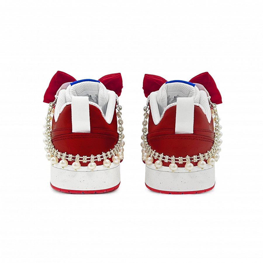 Nike Court Borough Lilith Bride Abrasion Resistant Breathable Low top Skateboard Shoes Women's White Red купить в интернет-магазине Yoocart с быстрой доставкой по России.
