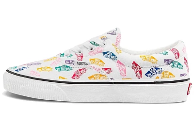 Vans Unisex Era Low Top Printing Sneakers White Multi Color