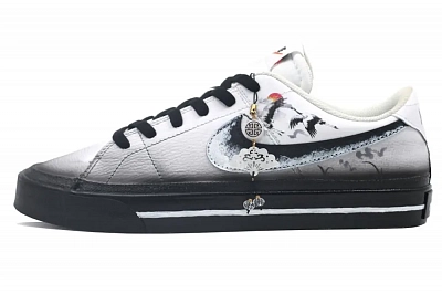 Nike Court Legacy Cushioning, Wear Resistant Low top Skateboard Shoes Unisex Black White