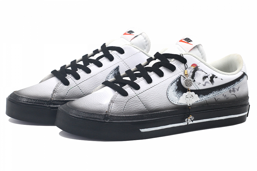 Nike Court Legacy Cushioning, Wear Resistant Low top Skateboard Shoes Unisex Black White купить в интернет-магазине Yoocart с быстрой доставкой по России.