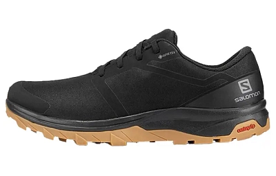 SALOMON Outbound GTX Slip Resistant, Abrasion Resistant, Waterproof Support Low Top Hiking Shoes Men's Black