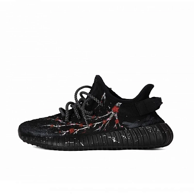 Adidas Originals Yeezy Boost 350 Abrasion Resistant Low top Casual Shoes Unisex Black Red