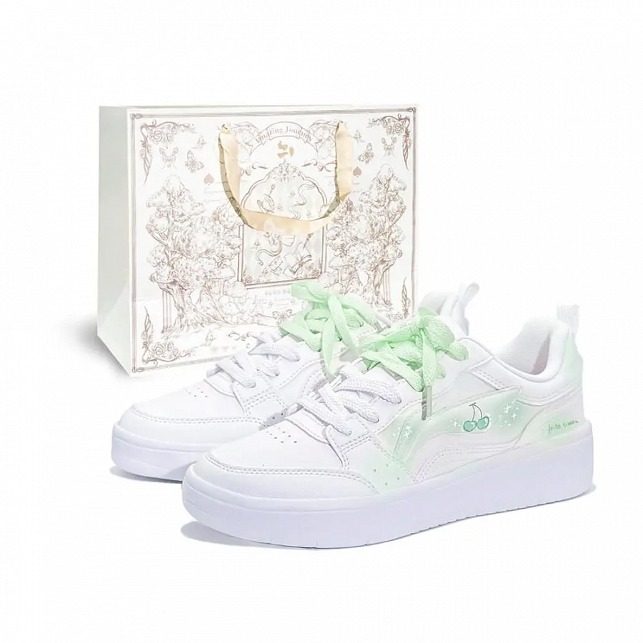 LiNing Acer Truncatum Abrasion Resistant Quick Dry Low top Skateboard Shoes Women's White Green купить в интернет-магазине Yoocart с быстрой доставкой по России.