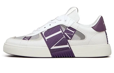 Valentino VL7N Low top Stylish Skateboarding Shoes Men's White Purple