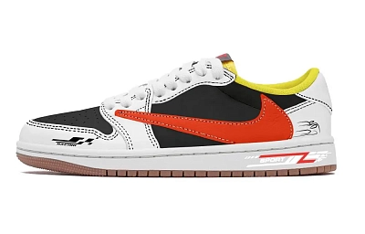 Travis Scott X Jordan Air Jordan 1 Vintage Basketball Shoes Unisex Low top Red