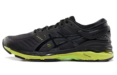 Asics Gel Kayano 24 Low Top Running Shoes Men's Black Green