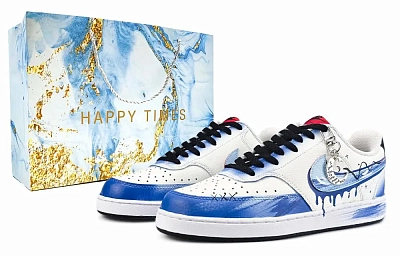 Nike Court Vision 1 Wear resistant And Lightweight Low top Skateboard Shoes Men's Blue White