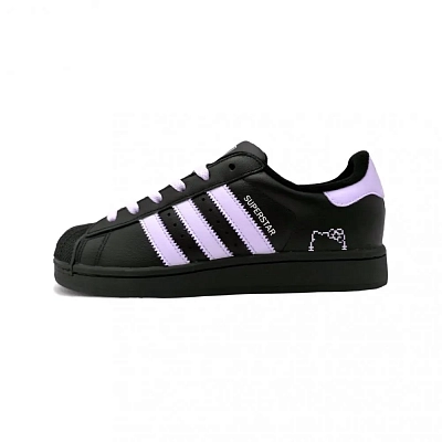Adidas Originals Superstar 2 Artisan Drying, Taro Abrasion Resistant Low top Skateboard Shoes Unisex Black